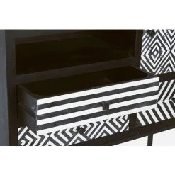 LES TENDANCES Bahut En Bois De Manguier Bicolore 4 Portes Nesha L 90 Cm -Buffet et enfilade Soldes 66753994 4