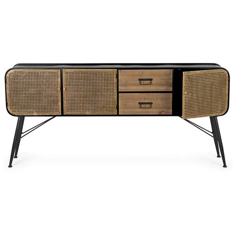 LES TENDANCES Buffet En Acier Bicolore 3 Portes Et 2 Tiroirs John L 180 Cm 4 LES TENDANCES Buffet En Acier Bicolore 3 Portes Et 2 Tiroirs John L 180 Cm – Image 4