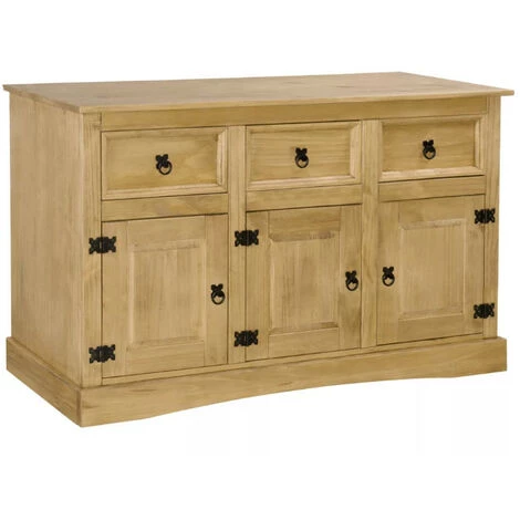 LES TENDANCES Buffet 3 Portes 3 Tiroirs Pin Massif Clair Mexica 1 LES TENDANCES Buffet 3 Portes 3 Tiroirs Pin Massif Clair Mexica