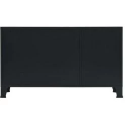 LES TENDANCES Buffet 3 Portes Vitrées Métal Noir Industriel Kibane 7 LES TENDANCES Buffet 3 Portes Vitrées Métal Noir Industriel Kibane -Buffet et enfilade Soldes 66881805 3