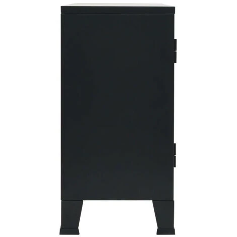 LES TENDANCES Buffet 3 Portes Vitrées Métal Noir Industriel Kibane 4 LES TENDANCES Buffet 3 Portes Vitrées Métal Noir Industriel Kibane – Image 4