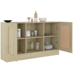 LES TENDANCES Buffet Chêne Sonoma 120x30,5x70 Cm 9 LES TENDANCES Buffet Chêne Sonoma 120x30,5x70 Cm -Buffet et enfilade Soldes 66882152 5
