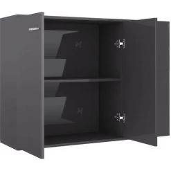 LES TENDANCES Buffet Gris Brillant 105x30x75 Cm -Buffet et enfilade Soldes 66882304 5