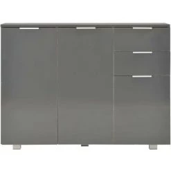 LES TENDANCES Buffet Gris Brillant 107 X 35 X 76 Cm -Buffet et enfilade Soldes 66883080 5