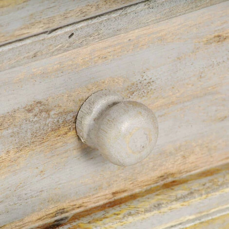 LES TENDANCES Buffet Gris 80 X 35 X 70 Cm Bois De Manguier Massif 2 LES TENDANCES Buffet Gris 80 X 35 X 70 Cm Bois De Manguier Massif – Image 2