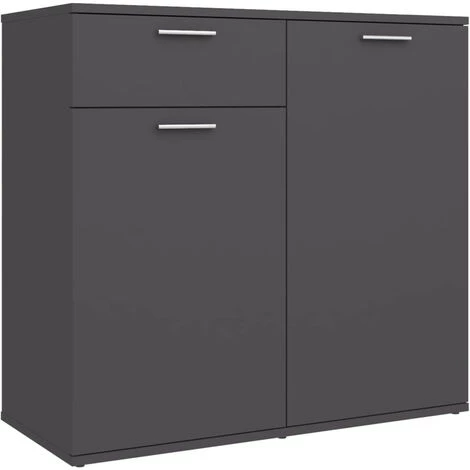 LES TENDANCES Buffet Gris 80x36x75 Cm 2 LES TENDANCES Buffet Gris 80x36x75 Cm – Image 2