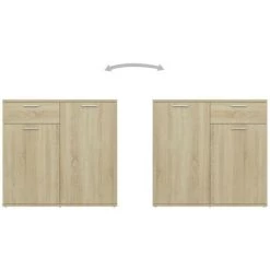 LES TENDANCES Buffet Chêne Sonoma 80x36x75 Cm -Buffet et enfilade Soldes 66883800 5