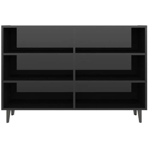 LES TENDANCES Buffet Noir Brillant 103,5x35x70 Cm 4 LES TENDANCES Buffet Noir Brillant 103,5x35x70 Cm – Image 4