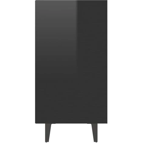 LES TENDANCES Buffet Noir Brillant 103,5x35x70 Cm 5 LES TENDANCES Buffet Noir Brillant 103,5x35x70 Cm – Image 5
