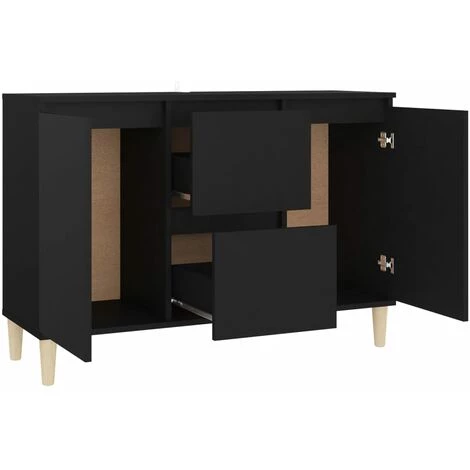 LES TENDANCES Buffet Noir 103,5x35x70 Cm 4 LES TENDANCES Buffet Noir 103,5x35x70 Cm – Image 4
