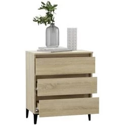 LES TENDANCES Buffet Chêne Sonoma 60x35x69 Cm -Buffet et enfilade Soldes 66888583 3