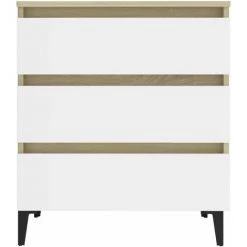 LES TENDANCES Buffet Blanc Et Chêne Sonoma 60x35x69 Cm 8 LES TENDANCES Buffet Blanc Et Chêne Sonoma 60x35x69 Cm -Buffet et enfilade Soldes 66889121 4