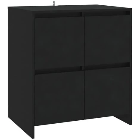 LES TENDANCES Buffet Noir 70x41x75 Cm 2 LES TENDANCES Buffet Noir 70x41x75 Cm – Image 2