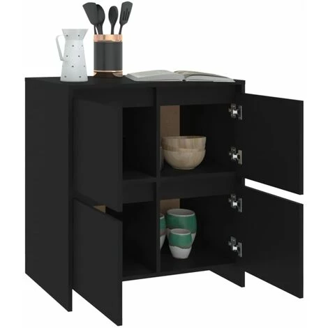 LES TENDANCES Buffet Noir 70x41x75 Cm 3 LES TENDANCES Buffet Noir 70x41x75 Cm – Image 3