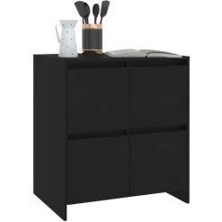 LES TENDANCES Buffet Noir 70x41x75 Cm 8 LES TENDANCES Buffet Noir 70x41x75 Cm -Buffet et enfilade Soldes 66899168 4