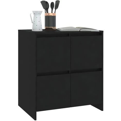 LES TENDANCES Buffet Noir 70x41x75 Cm 4 LES TENDANCES Buffet Noir 70x41x75 Cm – Image 4