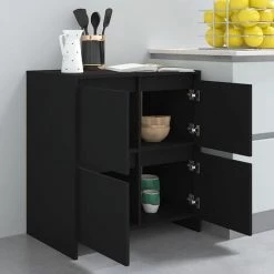 LES TENDANCES Buffet Noir 70x41x75 Cm 9 LES TENDANCES Buffet Noir 70x41x75 Cm -Buffet et enfilade Soldes 66899168 5