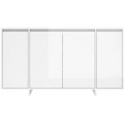 LES TENDANCES Buffet Blanc Brillant 135x41x75 Cm -Buffet et enfilade Soldes 66899449 5