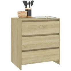LES TENDANCES Buffet Chêne Sonoma 70x41x75 Cm -Buffet et enfilade Soldes 66899475 4