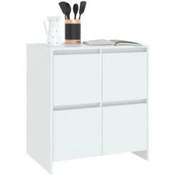 LES TENDANCES Buffet Blanc 70x41x75 Cm -Buffet et enfilade Soldes 66899479 4