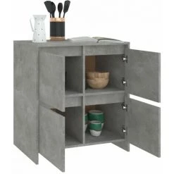 LES TENDANCES Buffet Gris Béton 70x41x75 Cm 7 LES TENDANCES Buffet Gris Béton 70x41x75 Cm -Buffet et enfilade Soldes 66899577 3