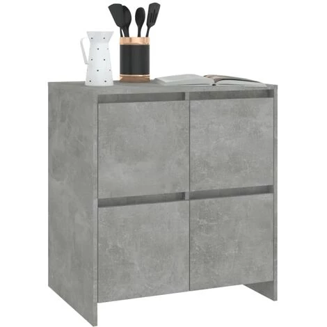 LES TENDANCES Buffet Gris Béton 70x41x75 Cm 4 LES TENDANCES Buffet Gris Béton 70x41x75 Cm – Image 4
