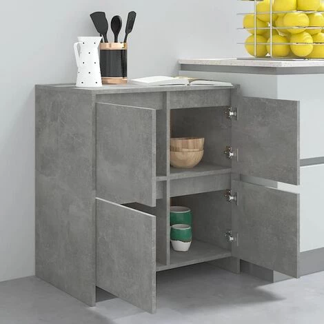 LES TENDANCES Buffet Gris Béton 70x41x75 Cm 5 LES TENDANCES Buffet Gris Béton 70x41x75 Cm – Image 5