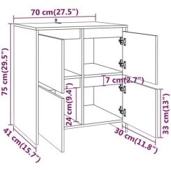 LES TENDANCES Buffets 2 Pcs Sonoma Gris Bois D'ingénierie -Buffet et enfilade Soldes 66899673 5