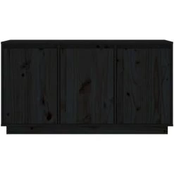 LES TENDANCES Buffet Noir 111x34x60 Cm Bois Massif De Pin 9 LES TENDANCES Buffet Noir 111x34x60 Cm Bois Massif De Pin -Buffet et enfilade Soldes 66899753 5