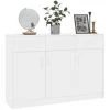 LES TENDANCES Buffet 3 Portes 3 Tiroirs Blanc Brillant Miva