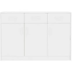 LES TENDANCES Buffet 3 Portes 3 Tiroirs Blanc Brillant Miva 7 LES TENDANCES Buffet 3 Portes 3 Tiroirs Blanc Brillant Miva -Buffet et enfilade Soldes 66900921 3