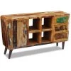 LES TENDANCES Buffet 1 Porte 3 Tiroirs Bois Massif Recyclé Vitsa