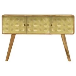 LES TENDANCES Buffet 3 Portes Manguier Massif Clair Et Métal Doré Sky 6 LES TENDANCES Buffet 3 Portes Manguier Massif Clair Et Métal Doré Sky -Buffet et enfilade Soldes 66902035 2