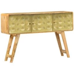 LES TENDANCES Buffet 3 Portes Manguier Massif Clair Et Métal Doré Sky 7 LES TENDANCES Buffet 3 Portes Manguier Massif Clair Et Métal Doré Sky -Buffet et enfilade Soldes 66902035 3