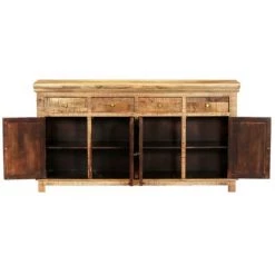 LES TENDANCES Buffet 4 Portes 4 Tiroirs Manguier Massif Clair Bill -Buffet et enfilade Soldes 66902293 5