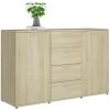 LES TENDANCES Buffet Chênes De Sonoma 2 Portes Et 4 Tiroirs Vendôme 120 Cm