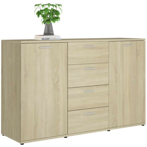 LES TENDANCES Buffet Chênes De Sonoma 2 Portes Et 4 Tiroirs Vendôme 120 Cm 1 LES TENDANCES Buffet Chênes De Sonoma 2 Portes Et 4 Tiroirs Vendôme 120 Cm