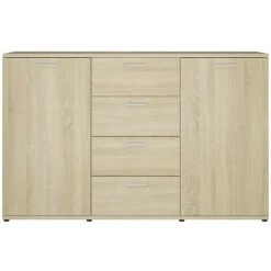 LES TENDANCES Buffet Chênes De Sonoma 2 Portes Et 4 Tiroirs Vendôme 120 Cm 8 LES TENDANCES Buffet Chênes De Sonoma 2 Portes Et 4 Tiroirs Vendôme 120 Cm -Buffet et enfilade Soldes 66902350 4