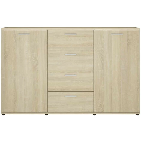 LES TENDANCES Buffet Chênes De Sonoma 2 Portes Et 4 Tiroirs Vendôme 120 Cm 4 LES TENDANCES Buffet Chênes De Sonoma 2 Portes Et 4 Tiroirs Vendôme 120 Cm – Image 4