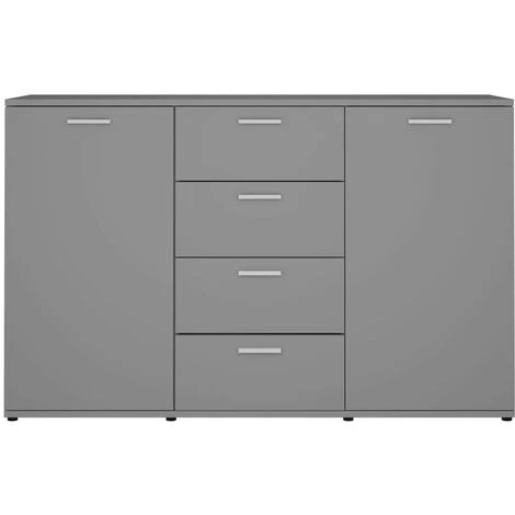 LES TENDANCES Buffet Gris 2 Portes Et 4 Tiroirs Vendôme 120 Cm 4 LES TENDANCES Buffet Gris 2 Portes Et 4 Tiroirs Vendôme 120 Cm – Image 4