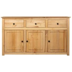 LES TENDANCES Buffet 3 Portes 3 Tiroirs Pin Massif Clair Iris