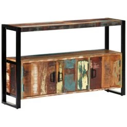 LES TENDANCES Buffet 3 Portes 1 étagère Bois Massif Recyclé Et Métal Noir Lau 8 LES TENDANCES Buffet 3 Portes 1 étagère Bois Massif Recyclé Et Métal Noir Lau -Buffet et enfilade Soldes 66902483 4