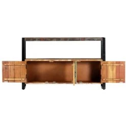 LES TENDANCES Buffet 3 Portes 1 étagère Bois Massif Recyclé Et Métal Noir Lau 9 LES TENDANCES Buffet 3 Portes 1 étagère Bois Massif Recyclé Et Métal Noir Lau -Buffet et enfilade Soldes 66902483 5