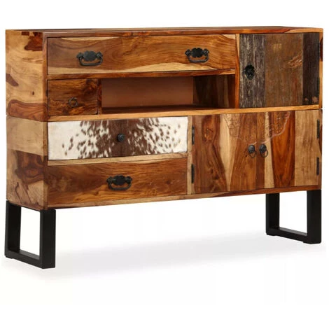 LES TENDANCES Buffet 3 Portes 4 Tiroirs Sesham Massif Clair Et Pieds Métal Noir Elane 1 LES TENDANCES Buffet 3 Portes 4 Tiroirs Sesham Massif Clair Et Pieds Métal Noir Elane