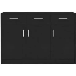 LES TENDANCES Buffet Noir 110x34x75 Cm 8 LES TENDANCES Buffet Noir 110x34x75 Cm -Buffet et enfilade Soldes 66903690 4