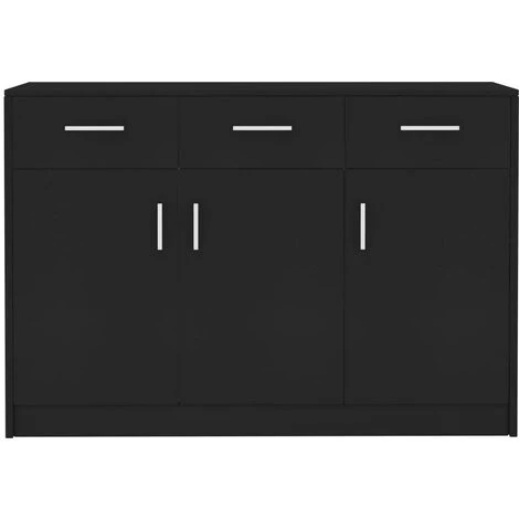 LES TENDANCES Buffet Noir 110x34x75 Cm 4 LES TENDANCES Buffet Noir 110x34x75 Cm – Image 4