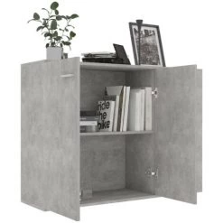 LES TENDANCES Buffet Gris Béton 105x30x75 Cm -Buffet et enfilade Soldes 66904317 3