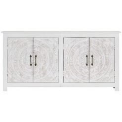 LES TENDANCES Buffet Fait à La Main Blanc 140x30x70 Cm Bois D'acacia Massif 7 LES TENDANCES Buffet Fait à La Main Blanc 140x30x70 Cm Bois D'acacia Massif -Buffet et enfilade Soldes 66904464 3
