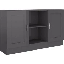 LES TENDANCES Buffet Gris Brillant 120x30,5x70 Cm 7 LES TENDANCES Buffet Gris Brillant 120x30,5x70 Cm -Buffet et enfilade Soldes 66904740 3
