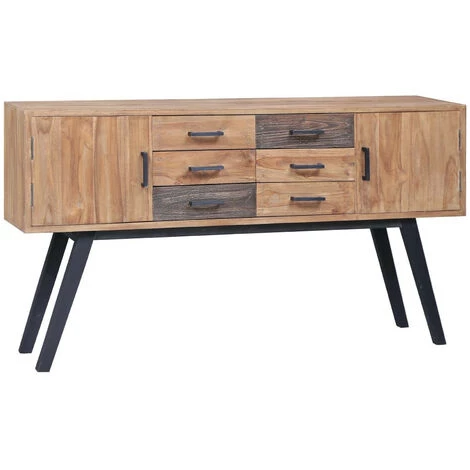 LES TENDANCES Armoire Latérale 140 X 30 X 75 Cm Teck Solide 1 LES TENDANCES Armoire Latérale 140 X 30 X 75 Cm Teck Solide